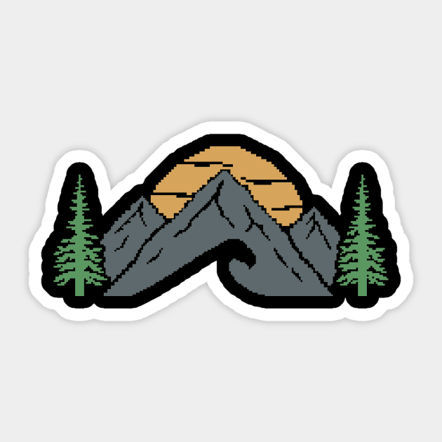 Retro Pixel Nature Sticker by SommersethArt